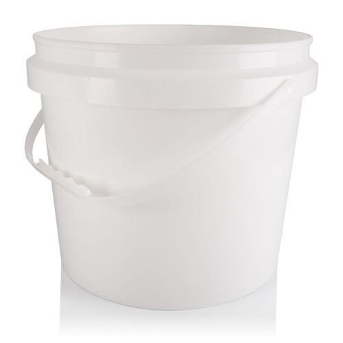 10Ltr White Plastic Pail T/E Finish with Plastic Handle