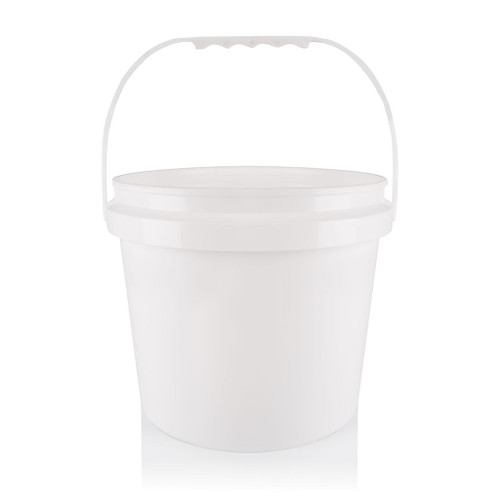 10Ltr White Plastic Pail T/E Finish with Plastic Handle