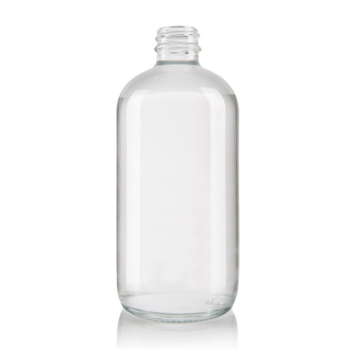 480ml Flint Glass Boston Round Bottle 28mm Screw Neck Finish