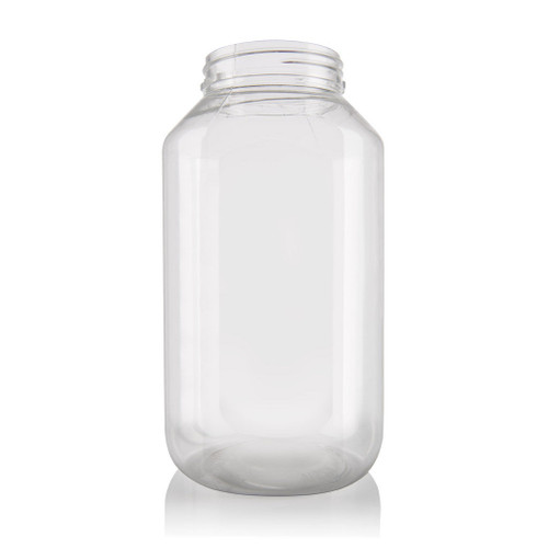 1Ltr Clear Plastic Panelled Jar 63mm Ratchet T/E Finish