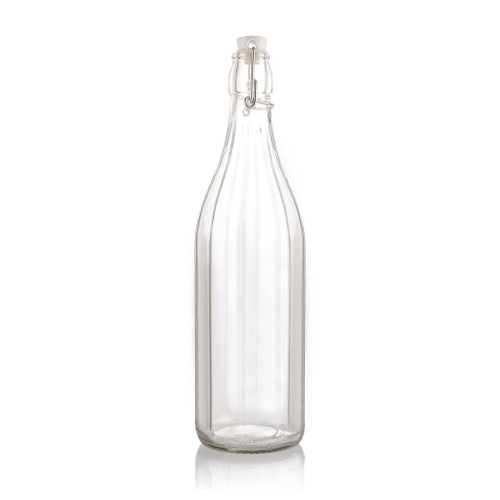 1Ltr Flint Glass Costolata Swingtop Bottle - Pallet