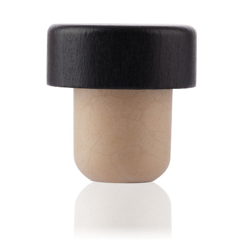 22.5mm Wide Stem Black Wooden T-Shape Stopper