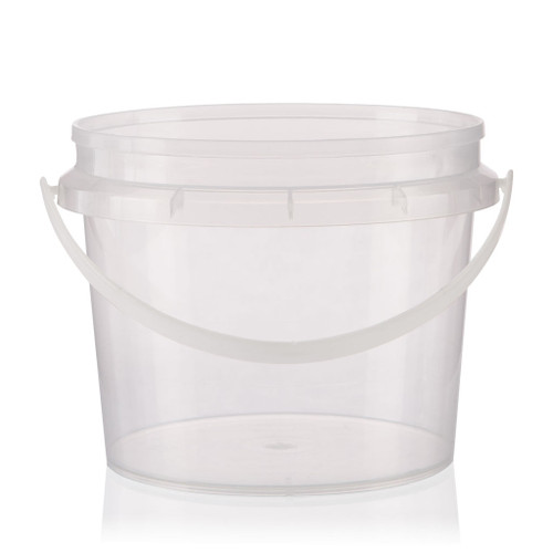 1Ltr Clear Plastic Food Bucket T/E Finish