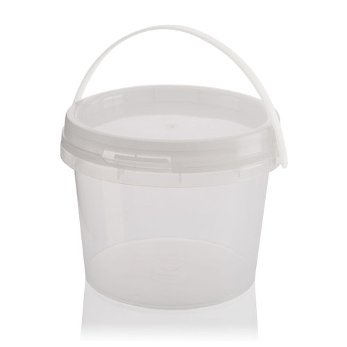 1Ltr Clear Plastic Food Bucket T/E Finish