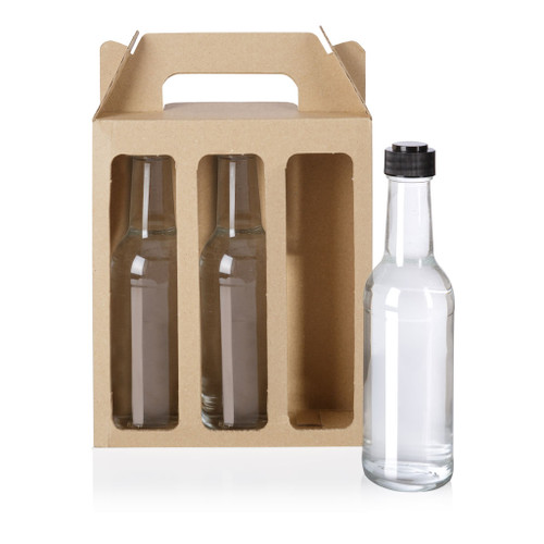 Triple 150ml Bottle Plain Brown Cardboard Carry Pack