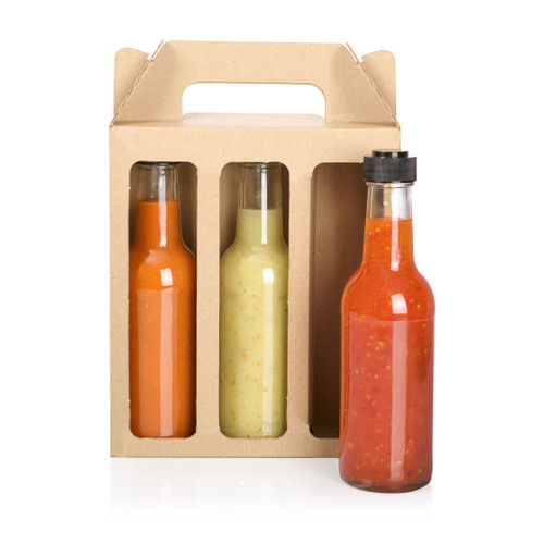 Triple 150ml Bottle Plain Brown Cardboard Carry Pack