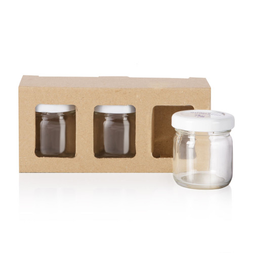 Triple 40-50ml Jar Brown Cardboard Carry Pack