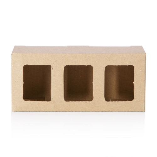 Triple 40-50ml Jar Brown Cardboard Carry Pack