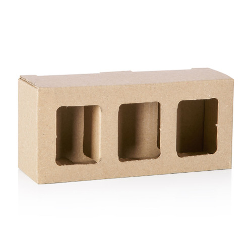 Triple 40-50ml Jar Brown Cardboard Carry Pack