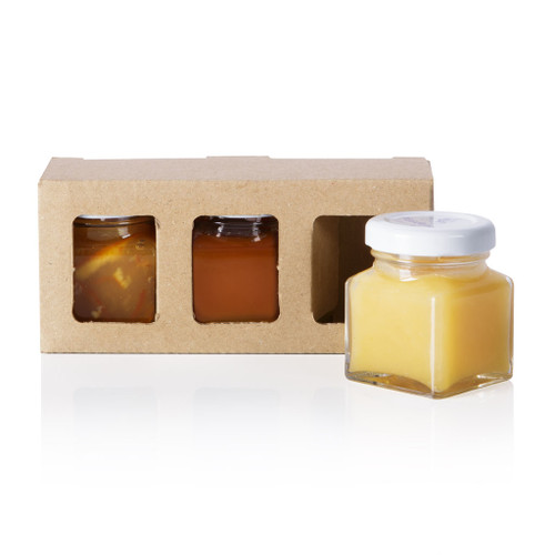 Triple 40-50ml Jar Brown Cardboard Carry Pack