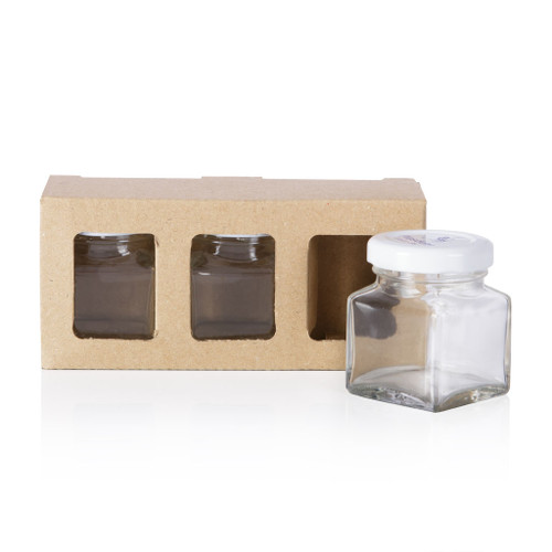 Triple 40-50ml Jar Brown Cardboard Carry Pack