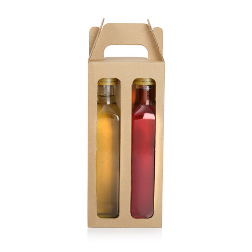 Double 250ml Marasca Bottle Brown Cardboard Carry Pack