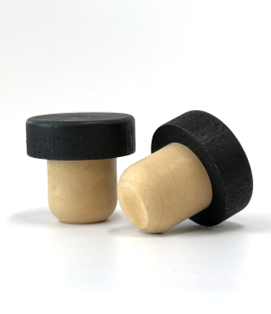 22.5mm Wide Stem Black Wooden Head T-Shape Stopper