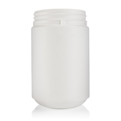 1.2Kg White Plastic Round Jar 95mm T/E Finish