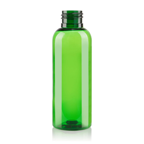 125ml Green Plastic Tall Boston Bottle 24mm 410 Screw Neck Finish