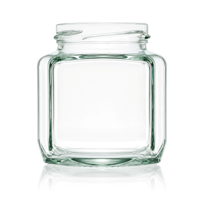 190ml Flint Glass Oval Hex Jar 58mm Twist Finish