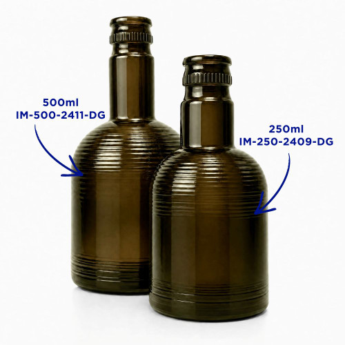 250ml Dark Green Glass Serenity Matis Bottle Guala 30x47mm Press-On Neck Finish