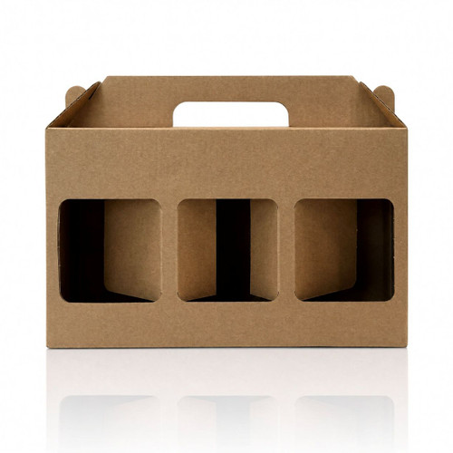 Triple 375ml Food Jar Brown Cardboard Carry Pack