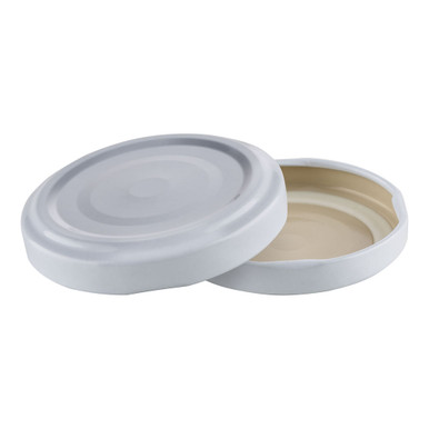 53mm White Metal Button Twist Cap - Plasdene Glass-Pak Pty Ltd