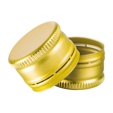22mm Gold Aluminium ROPP Cap with Liner - Plasdene Glass-Pak Pty Ltd