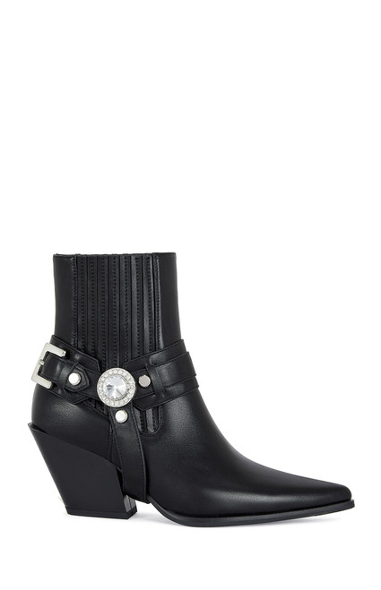 AZALEA WANG Women's Lenkov Faux Leather Western Booties - 0580611590017