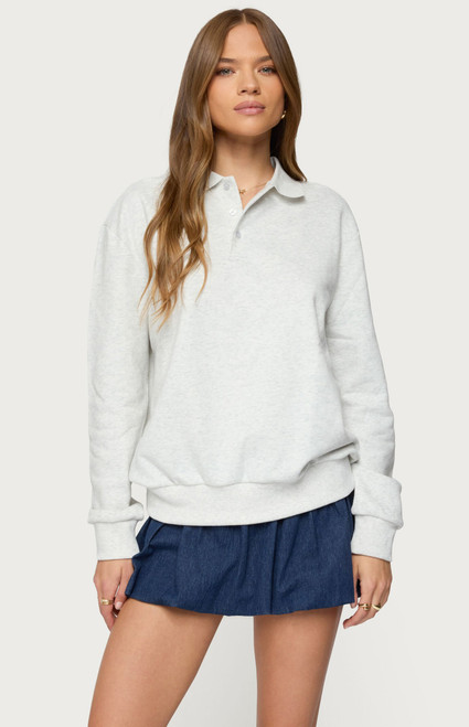 Edikted Women's Scholar Oversized Polo Sweatshirt - 0751609690116