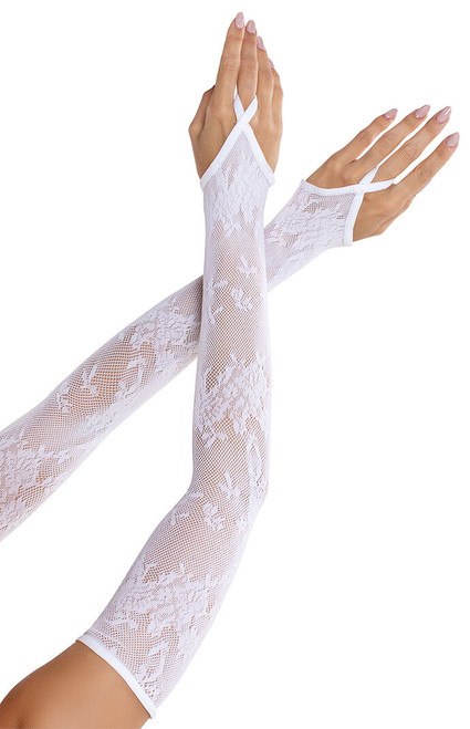 Leg Avenue Women's Floral Net Arm Warmers - 0673611490036