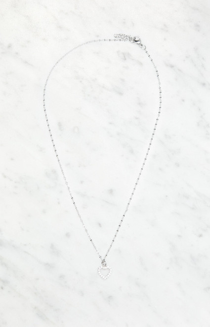 John Galt Women's Rhinestone Heart Necklace - 0679601600024