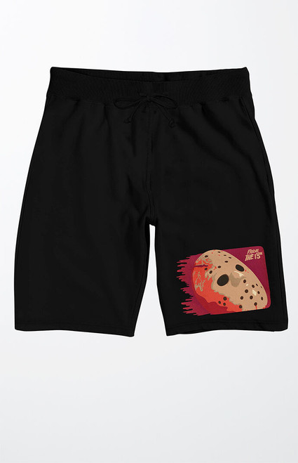 Men's Friday the 13th Hockey Mask Sweat Shorts - 0172603580030