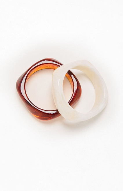 LA Hearts Women's 2 Pack Resin Bangles - 0656610470029