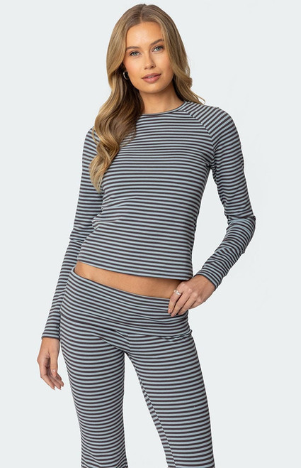 Edikted Women's Kaeli Stripey Long Sleeve T-shirt - 0702609690097