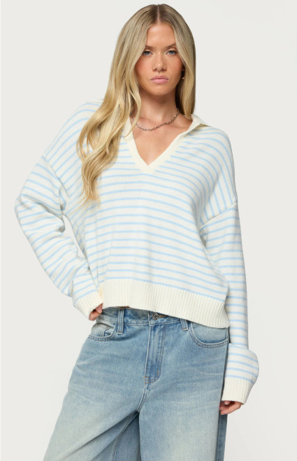 Edikted Women's Copenhagen Oversized Striped Sweater - 0740609690107