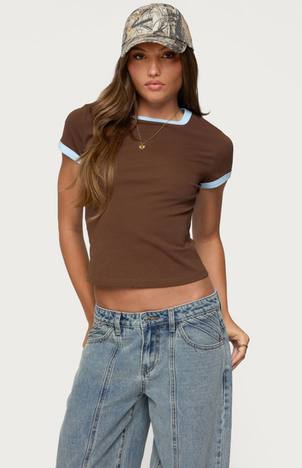 Edikted Women's Zeke Contrast T-Shirt - 0702609690212