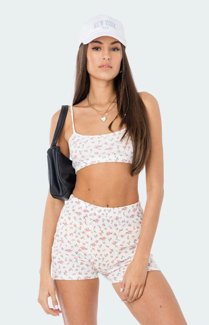 Edikted Women's Primrose Waffle Crop Top - 0712609690002