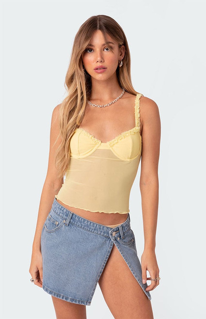 Edikted Women's Mercy Sheer Mesh Bra Tank Top - 0712609690022