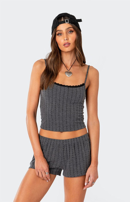 Edikted Women's Irene Pointelle Tank Top - 0712609690027