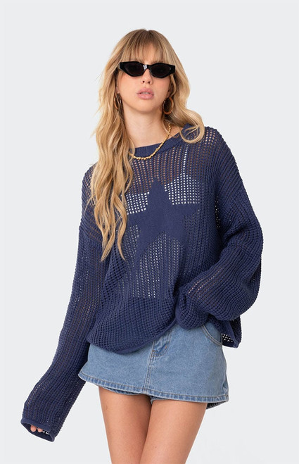 Edikted Women's Seeing Stars Oversized Sweater - 0740609690001