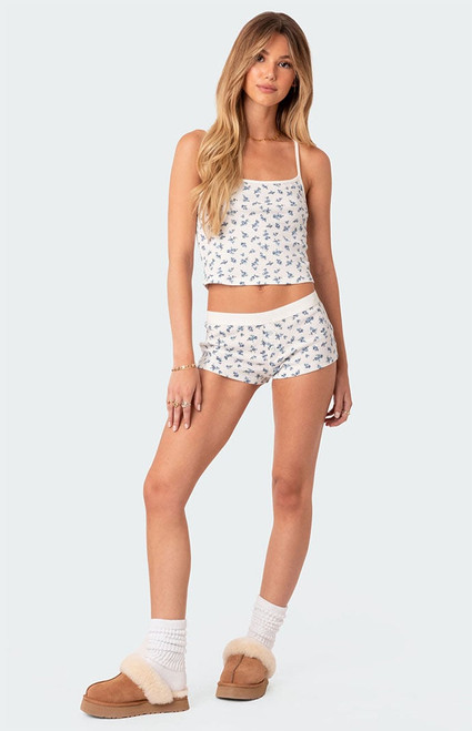 Edikted Women's Pamper Waffle Micro Shorts - 0821609690005