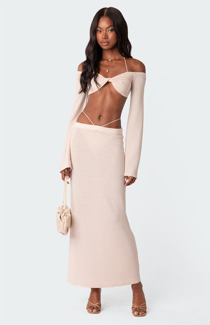 Edikted Women's Celeste Low Rise Strap Maxi Skirt - 0840609690005