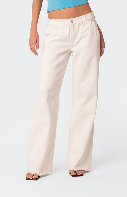Edikted Women's Dahlia Low Rise Straight Leg Jeans - 0860609690002