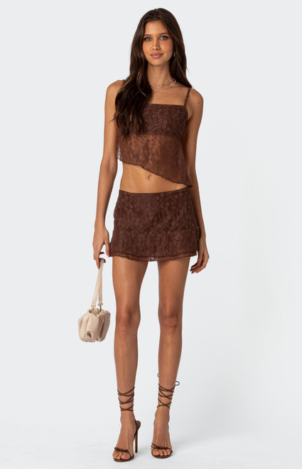 Edikted Women's Lyra Lace Mini Skirt - 0840609690029