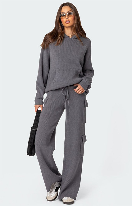 Edikted Women's Wynter Knit Cargo Pants - 0850609690016