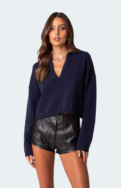 Edikted Women's Marcie Oversized Cropped Sweater - 0740609690033