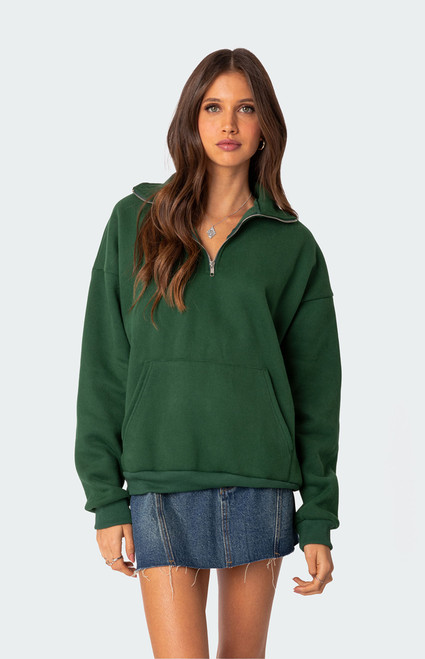Edikted Women's Oversized Quarter Zip Sweatshirt - 0751609690007