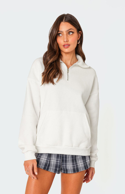 Edikted Women's Oversized Quarter Zip Sweatshirt - 0751609690007