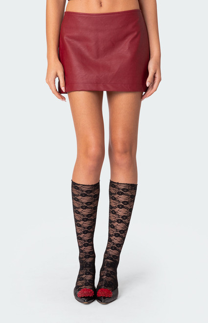 Edikted Women's Aster Faux Leather Mini Skirt - 0840609690070