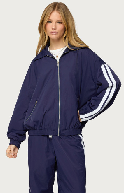 Edikted Women's Kieran Stripey Nylon Track Jacket - 0760609690064