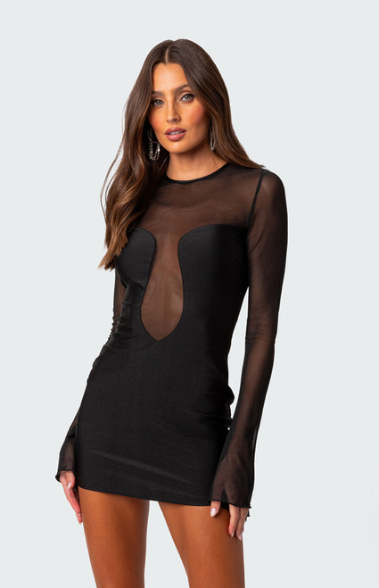 Edikted Women's Saanvi Mesh Mini Dress - 0870609690086