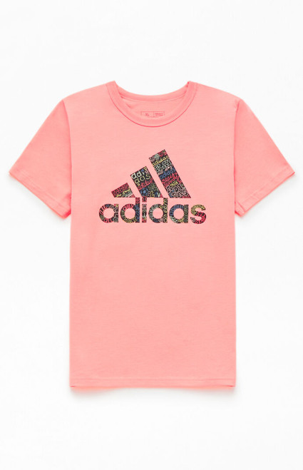 adidas Men's Kids Pink Logo T-Shirt - 0781604920058