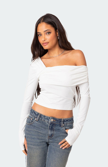 Edikted Women's Asymmetric Fold Over Top - 0731609690266